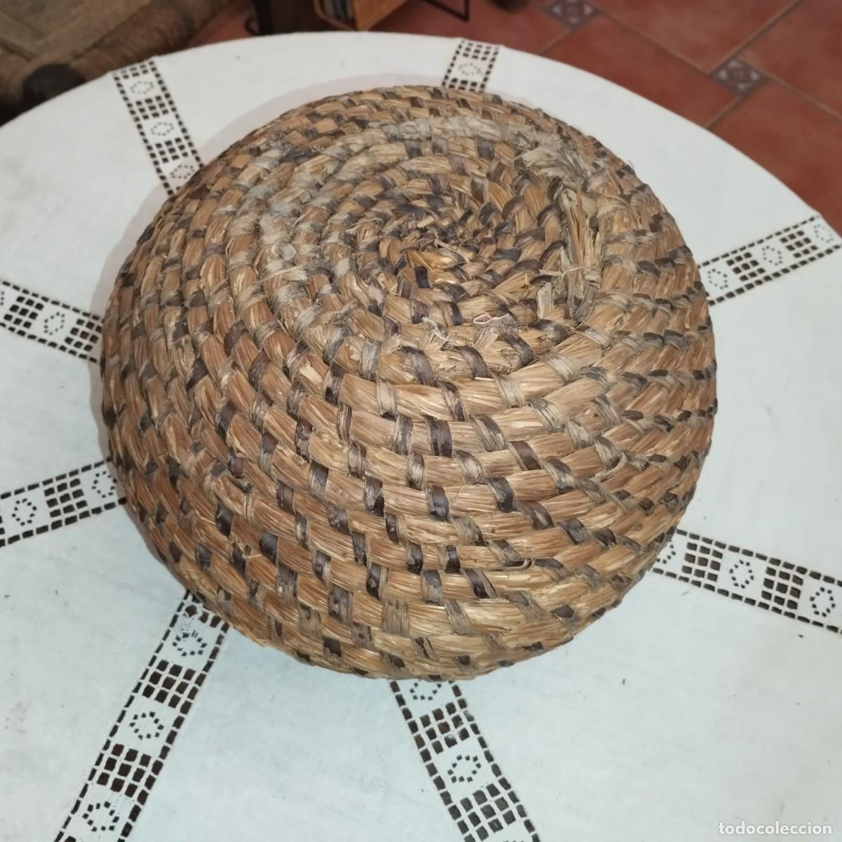 Antig&uuml;edades: CESTA REDONDA DE ANEA CON SU TAPA - Foto 5