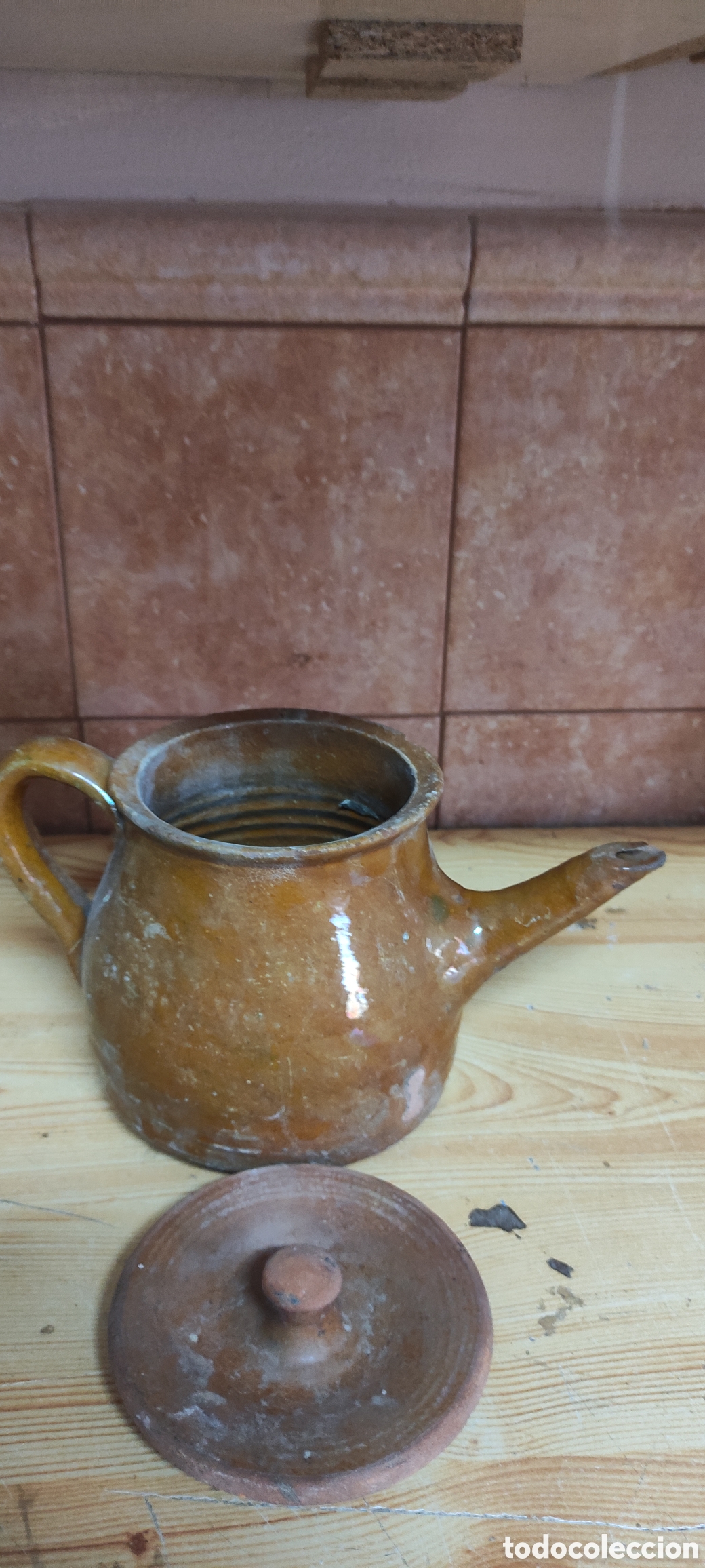 Antig&uuml;edades: TETERA DE BARRO CON TAPA ANTIGUA - Foto 7