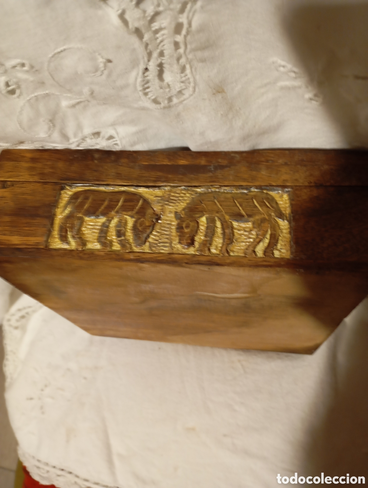 Antig&uuml;edades: Caja madera con caballo de dise&ntilde;o - Foto 2