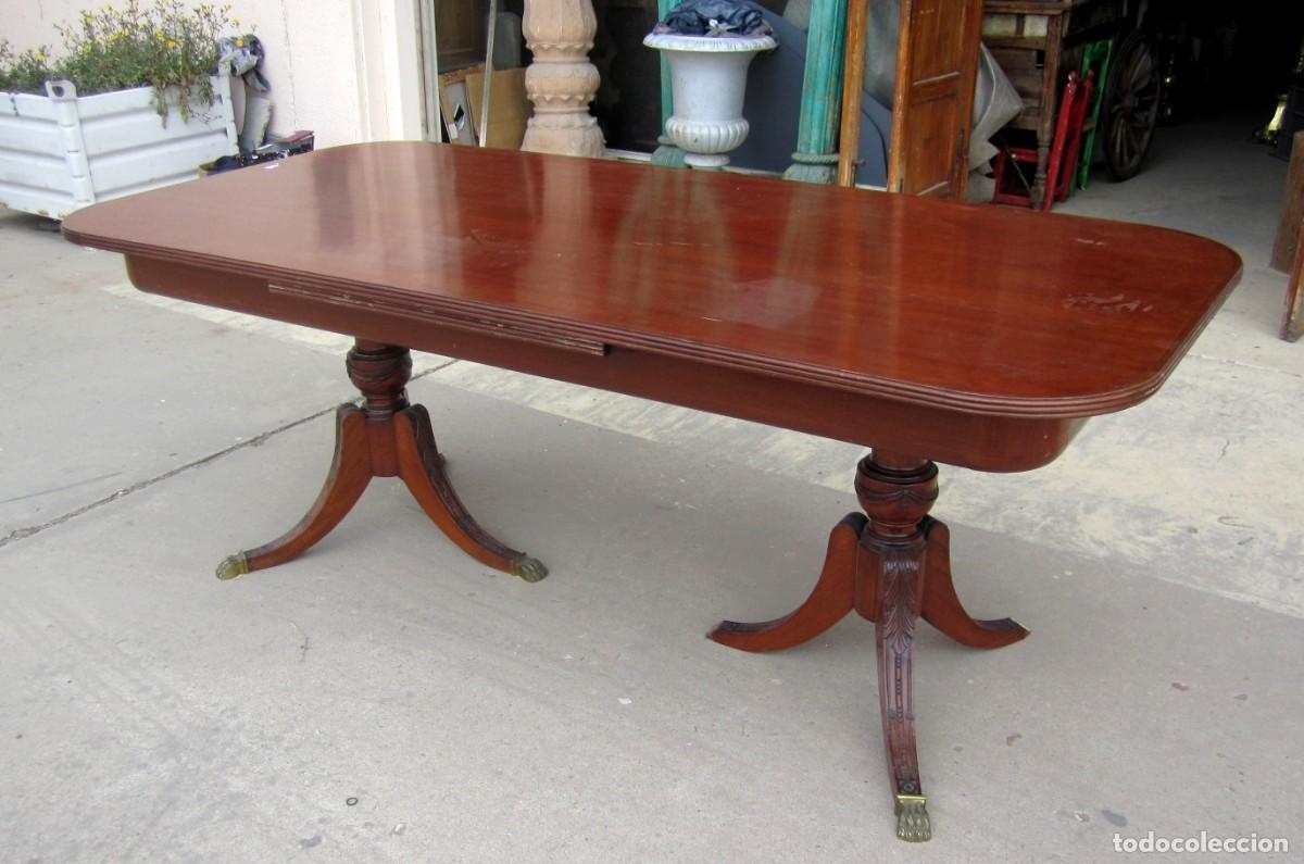 Antig&uuml;edades: Mesa de comedor extensible de 200 x 95, patas de jarra - Foto 1
