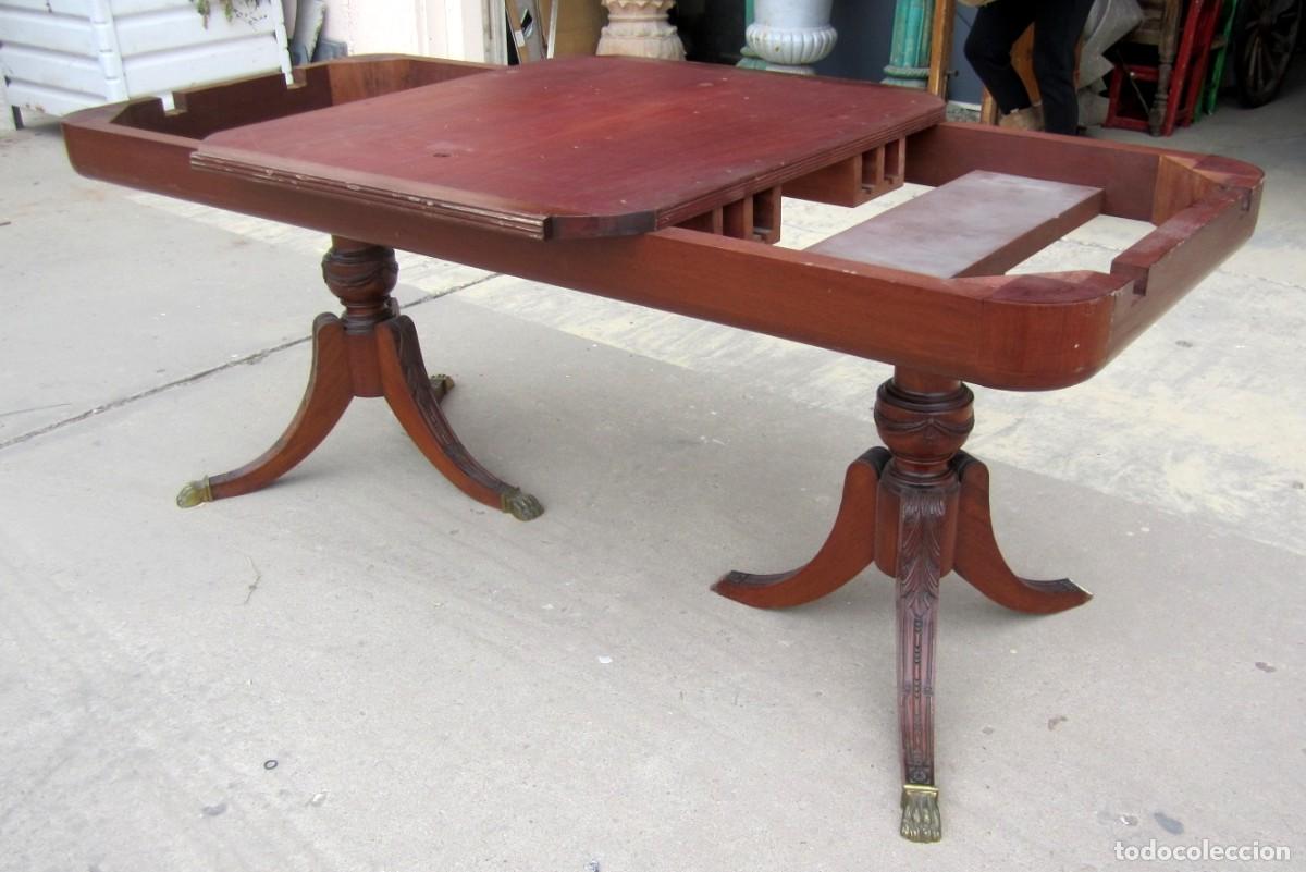 Antig&uuml;edades: Mesa de comedor extensible de 200 x 95, patas de jarra - Foto 2