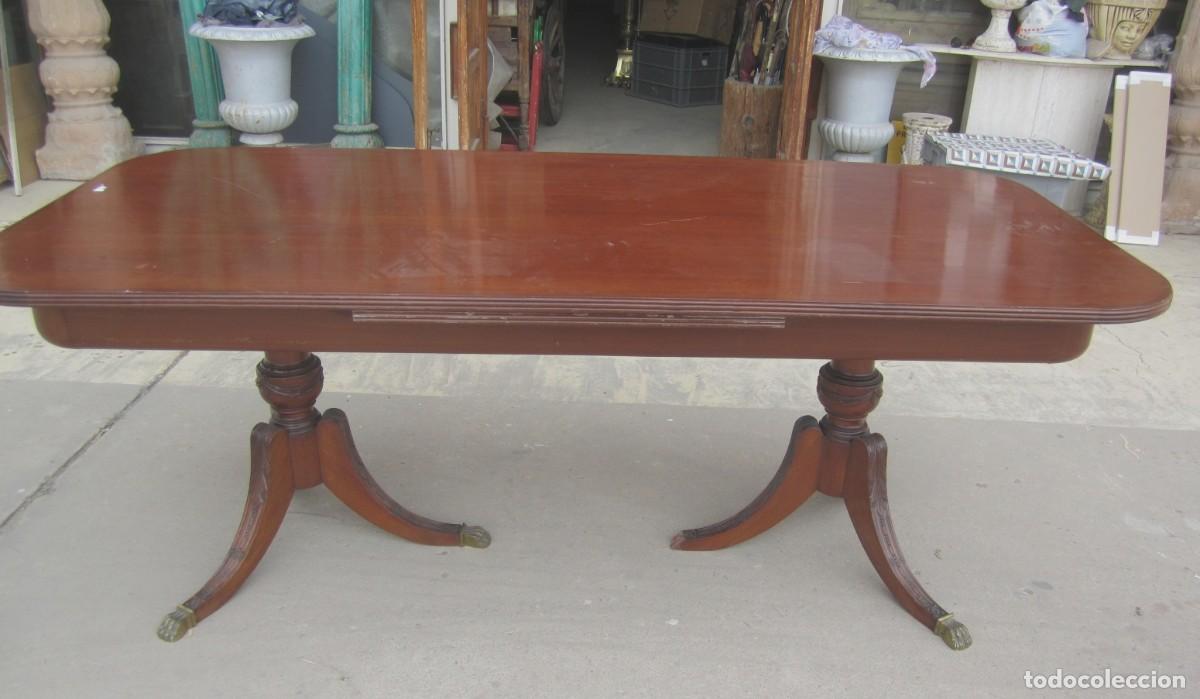 Antig&uuml;edades: Mesa de comedor extensible de 200 x 95, patas de jarra - Foto 5
