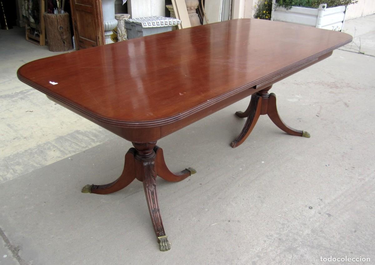 Antig&uuml;edades: Mesa de comedor extensible de 200 x 95, patas de jarra - Foto 6