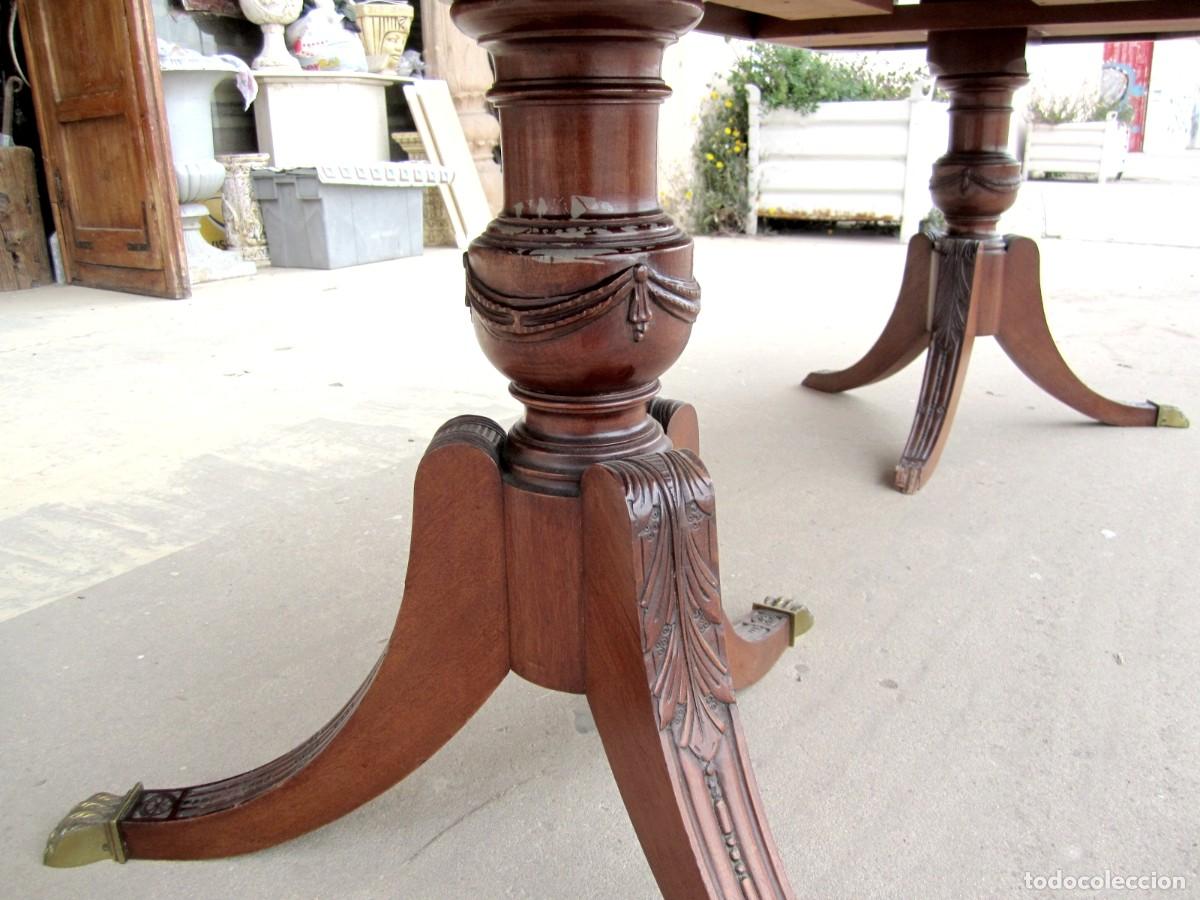 Antig&uuml;edades: Mesa de comedor extensible de 200 x 95, patas de jarra - Foto 8