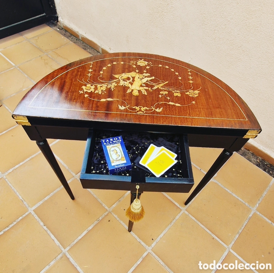 Antig&uuml;edades: Mesa de juego antigua restaurada - Foto 3