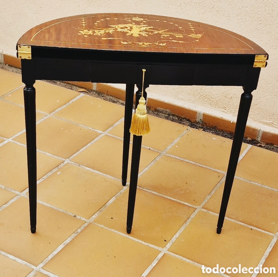 Antig&uuml;edades: Mesa de juego antigua restaurada - Foto 6