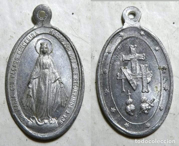 Antig&uuml;edades: MEDALLA RELIGIOSA DE LA VIRGEN 27 mm - Foto 1