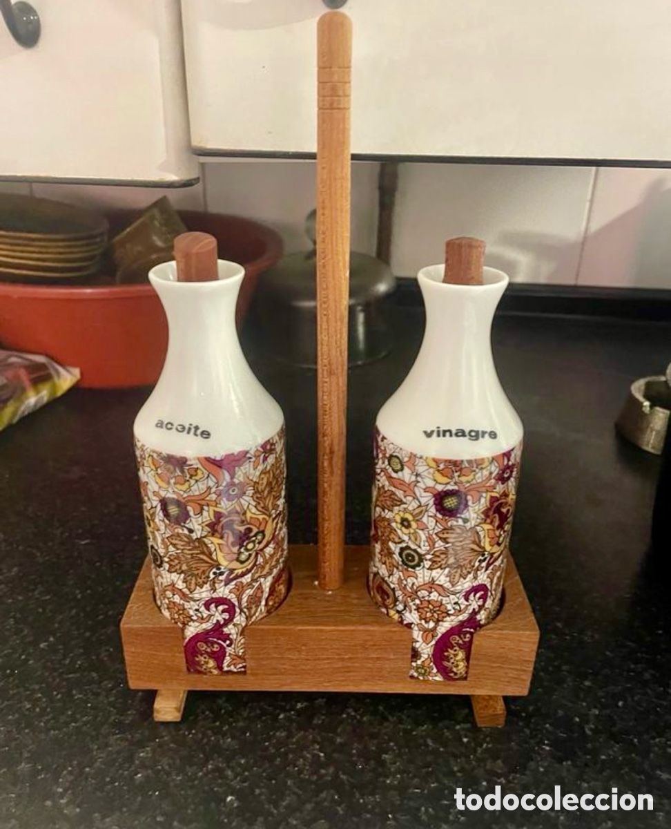Antig&uuml;edades: Juego de aceitera y vinagrera de limoges - Foto 1