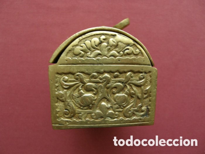 Antig&uuml;edades: CAJA JOYERO COFRE ARCA EN BRONCE - Foto 4