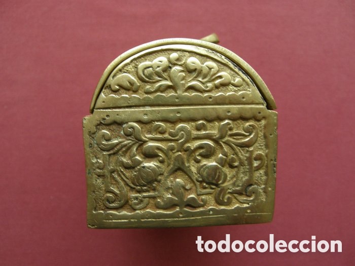 Antig&uuml;edades: CAJA JOYERO COFRE ARCA EN BRONCE - Foto 6