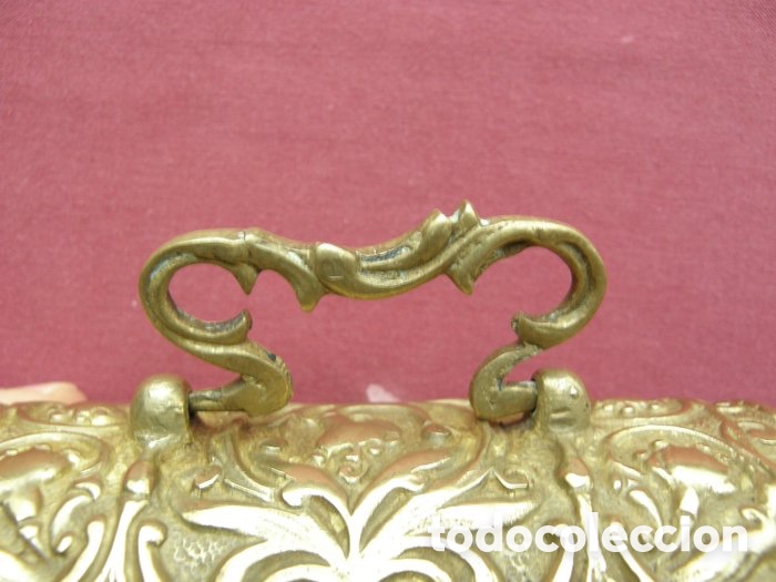 Antig&uuml;edades: CAJA JOYERO COFRE ARCA EN BRONCE - Foto 10