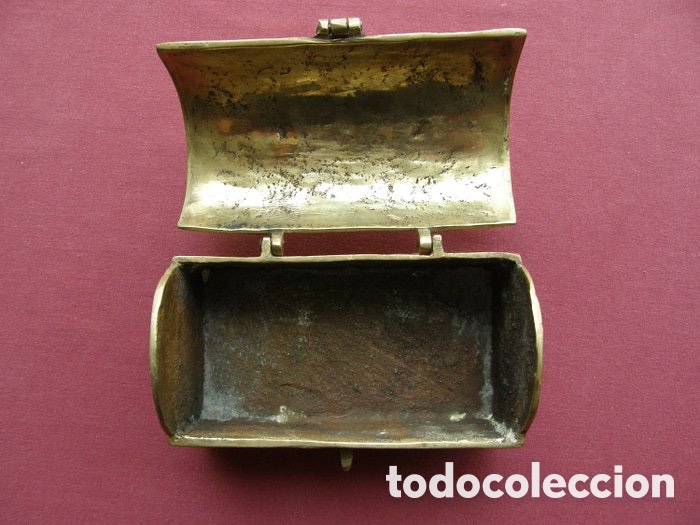 Antig&uuml;edades: CAJA JOYERO COFRE ARCA EN BRONCE - Foto 12