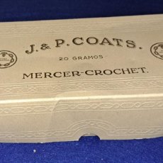 Oggetti Antichi: J. & P. COATS - MERCER-CROCHET - CAJA CON 7 OVILLOS DE 20 GRAMOS - P.V.P. 2,05 PTAS. OVILLO