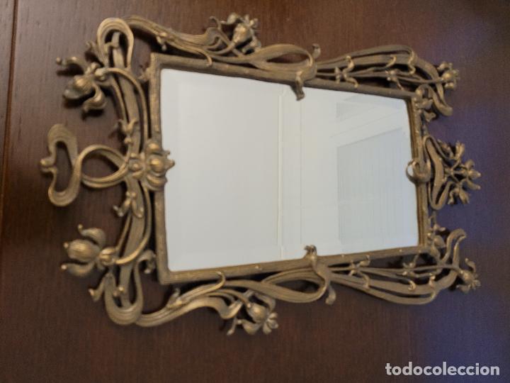 Antig&uuml;edades: Espejo de bronce estilo art nouveau - Foto 6