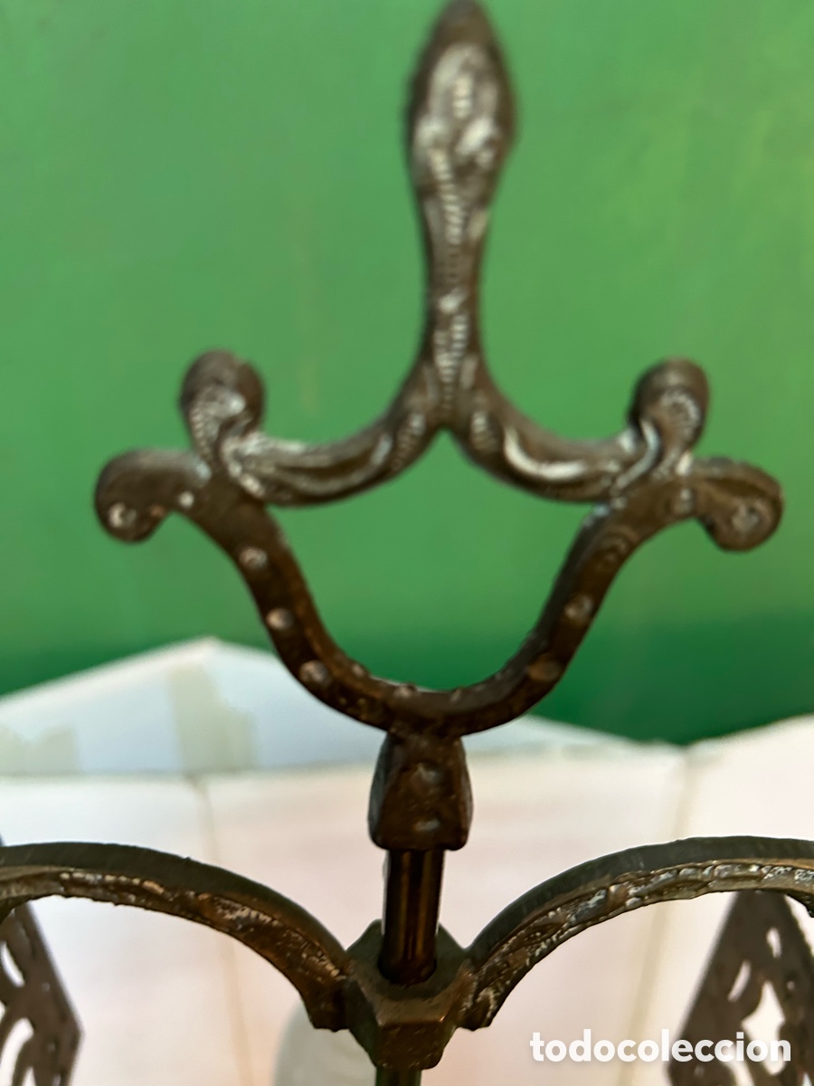 Antig&uuml;edades: CANDELABRO BRONCE DE MESA CON LUZ - Foto 7