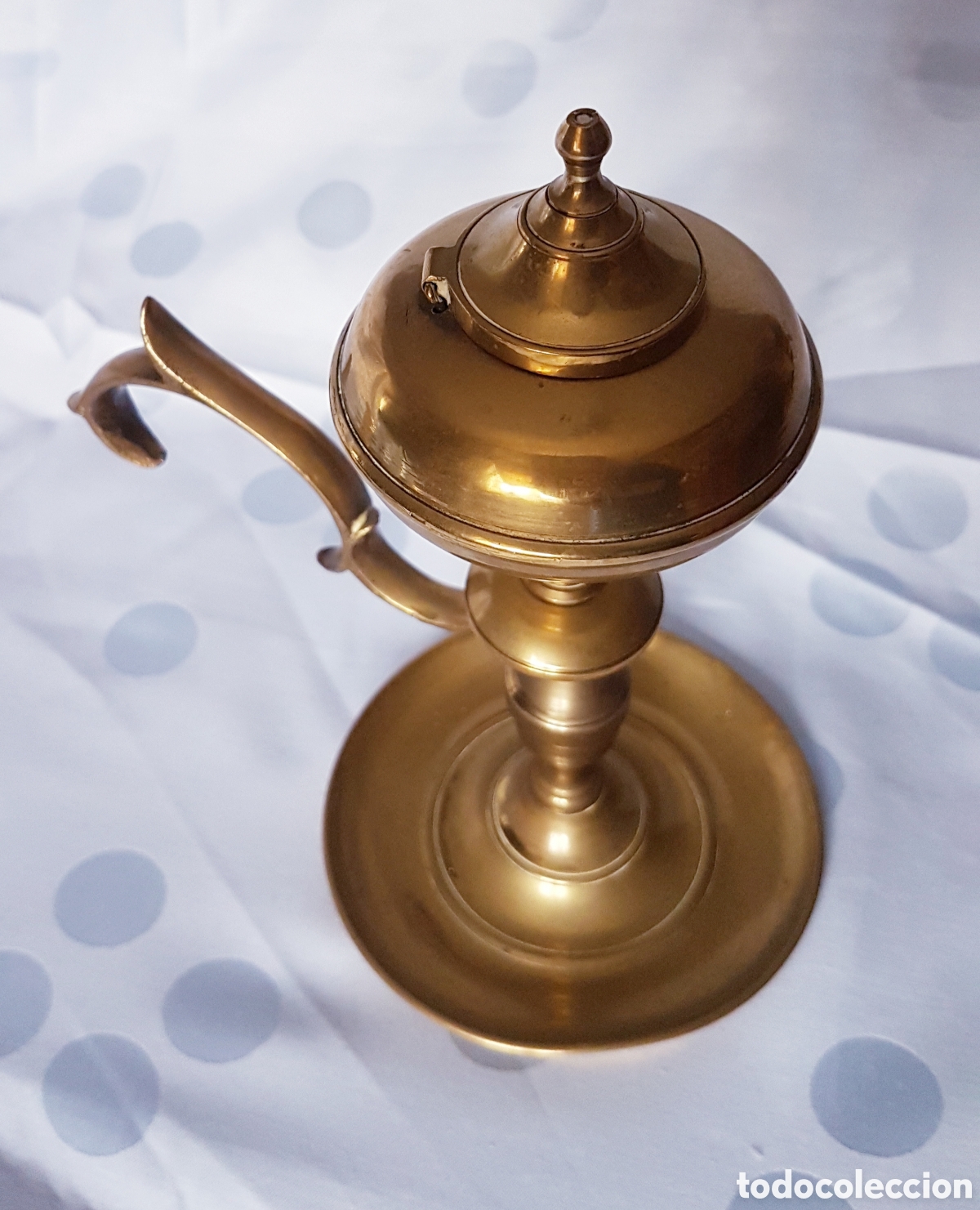 Antig&uuml;edades: L&aacute;mpara de aceite bronce capuchina - Foto 4