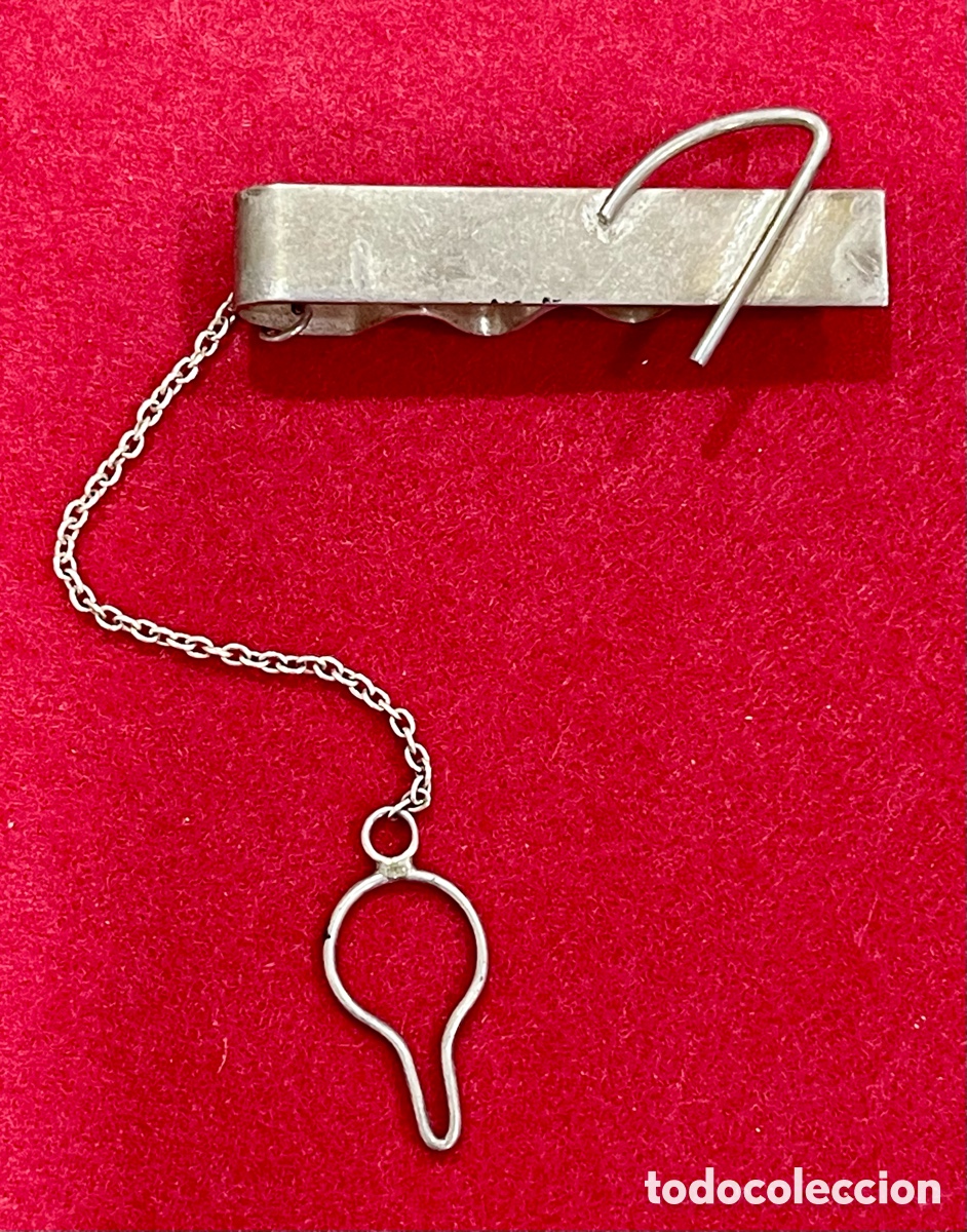 Antig&uuml;edades: Pinza de corbata en plata de ley. - Foto 1