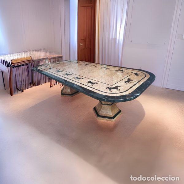 Antig&uuml;edades: MESA DE M&Aacute;RMOL CABALLOS INCRUSTADOS - Foto 4