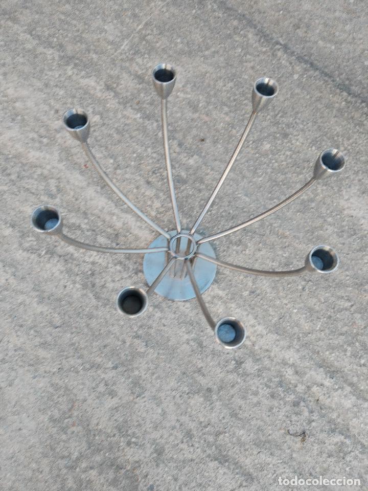 Antig&uuml;edades: candelabro de metal cromado - Foto 2
