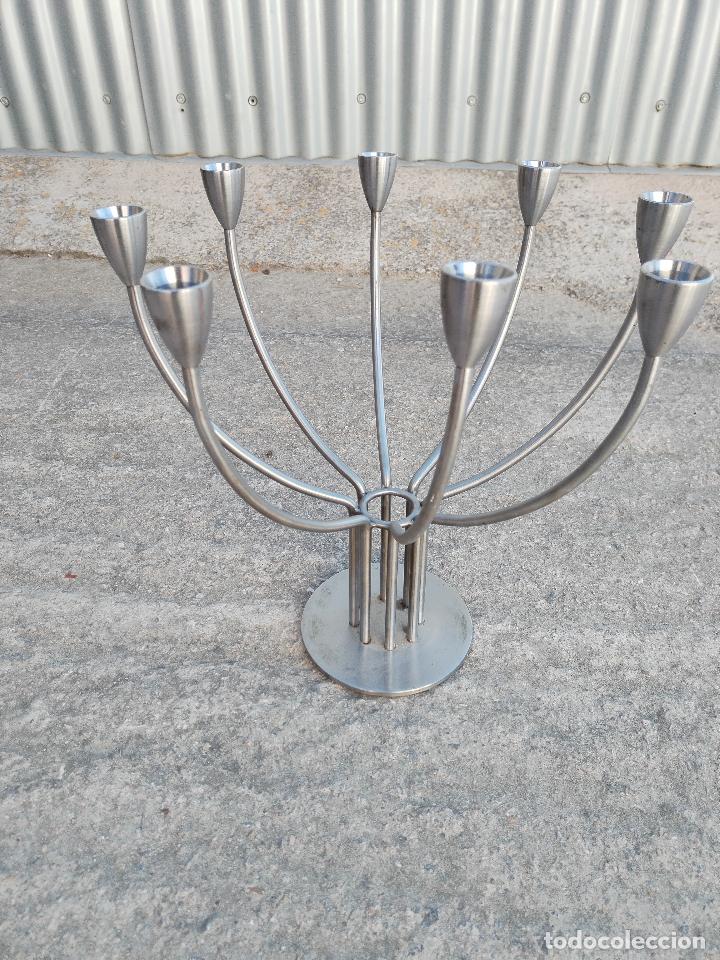 Antig&uuml;edades: candelabro de metal cromado - Foto 3
