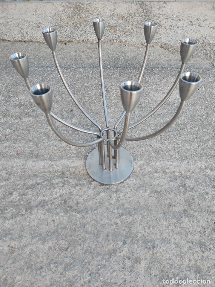 Antig&uuml;edades: candelabro de metal cromado - Foto 4