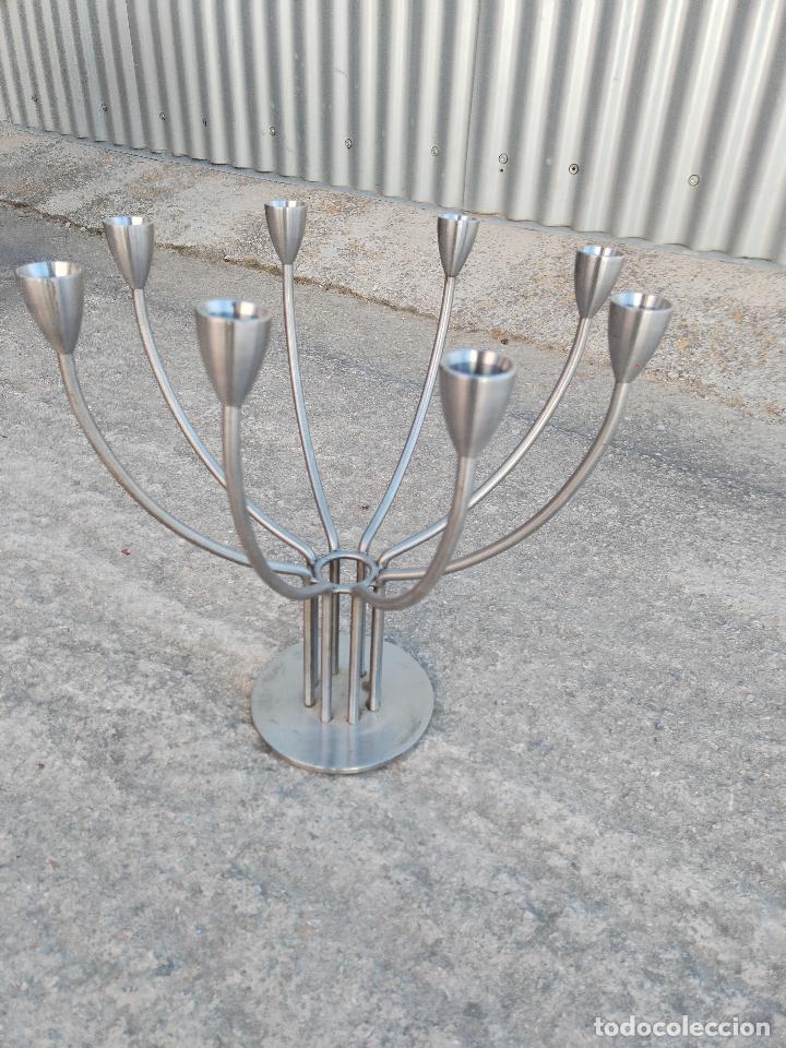 Antig&uuml;edades: candelabro de metal cromado - Foto 1