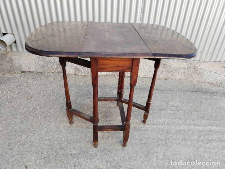 Antig&uuml;edades: mesa de alas en madera de roble - Foto 2