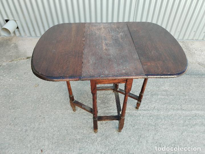 Antig&uuml;edades: mesa de alas en madera de roble - Foto 7
