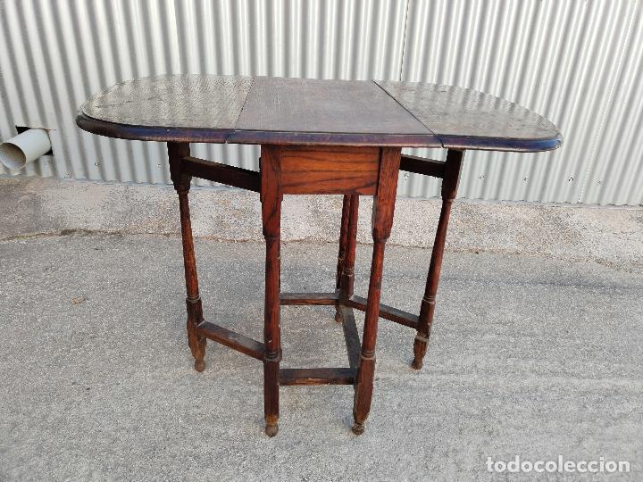 Antig&uuml;edades: mesa de alas en madera de roble - Foto 8