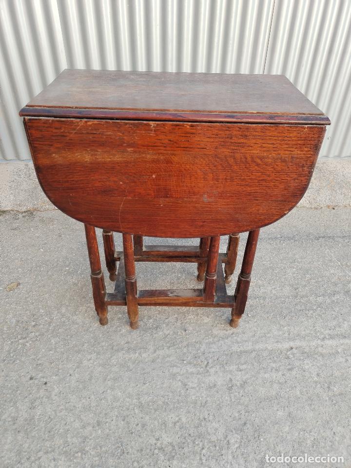 Antig&uuml;edades: mesa de alas en madera de roble - Foto 1