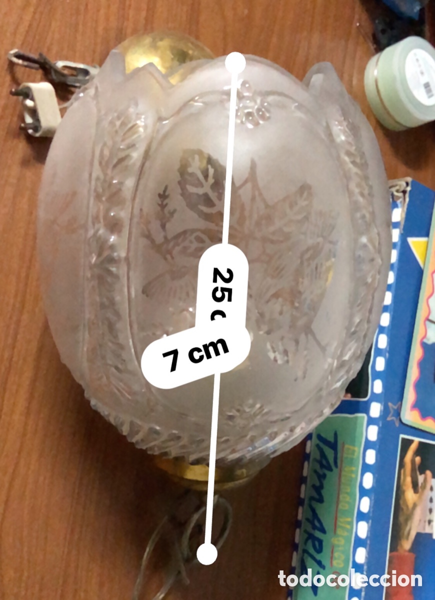 Antig&uuml;edades: L&aacute;mpara de techo de cristal labrado - Foto 5