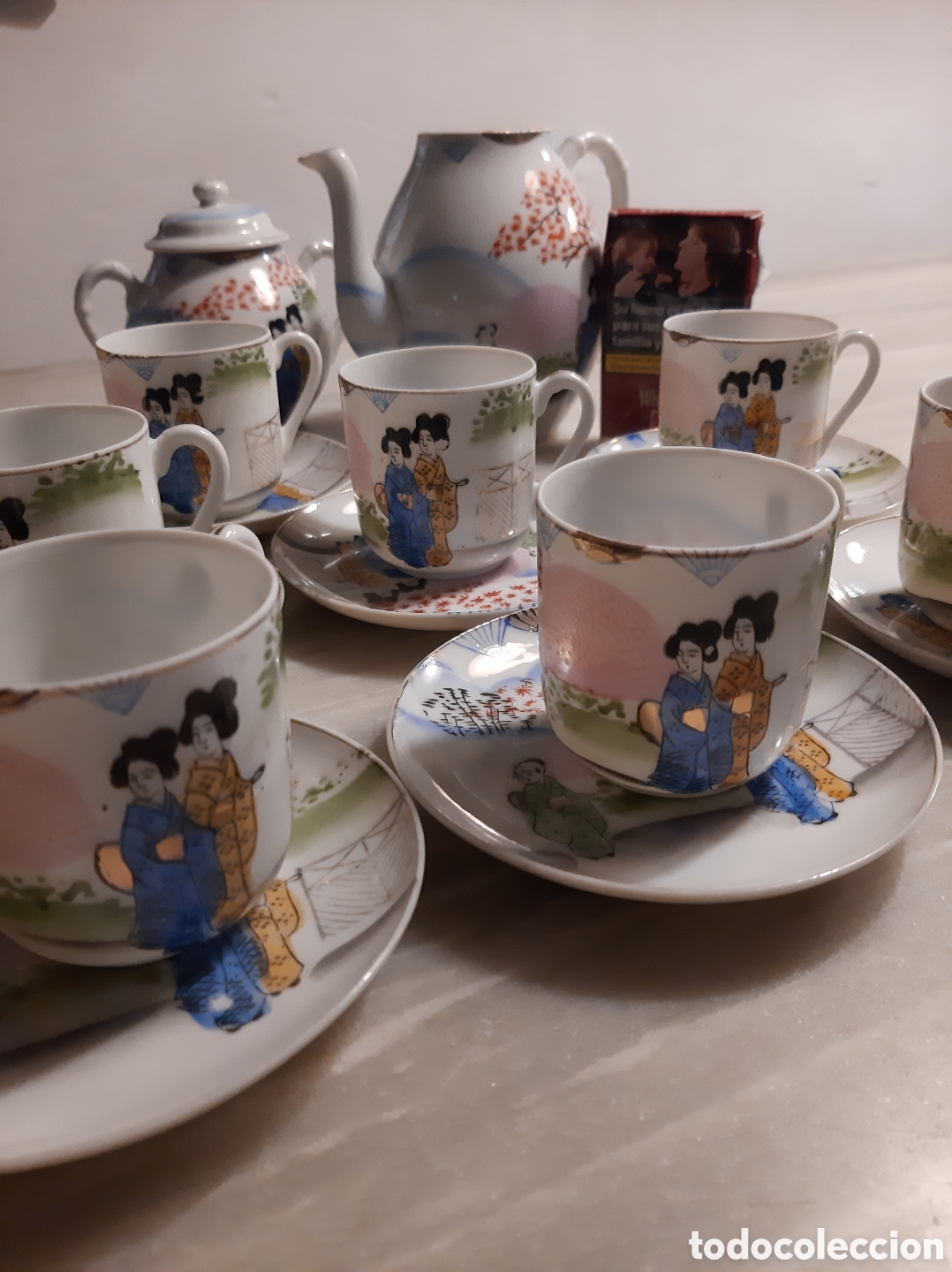 Antig&uuml;edades: Antiguo juego de caf&eacute; japon&eacute;s - Foto 5