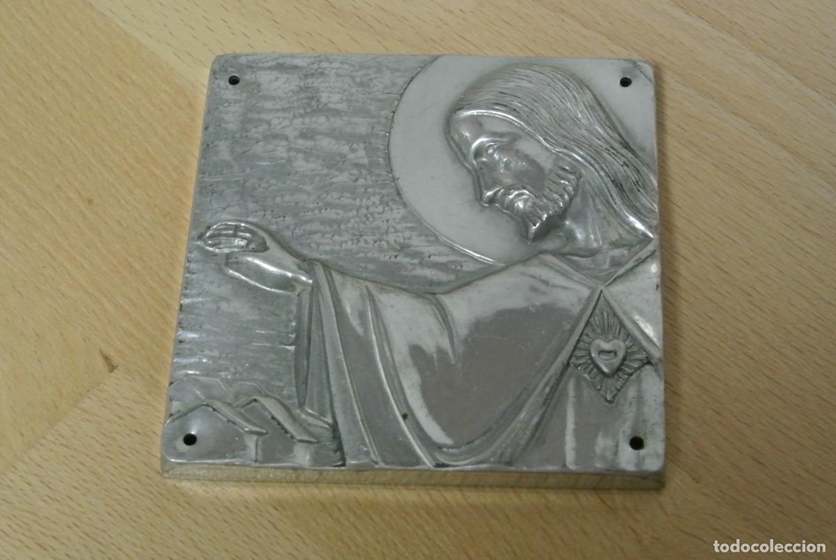 Antig&uuml;edades: PLACA DE PUERTA ,SAGRADO CORAZON - Foto 1