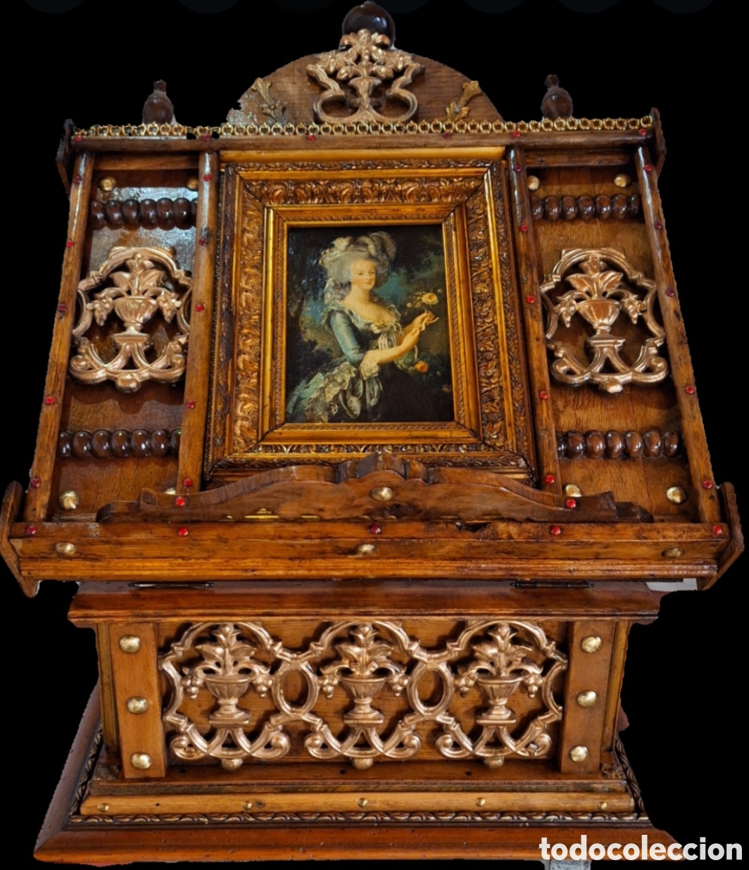 Antig&uuml;edades: Atril de mesa de madera y metal - Foto 4