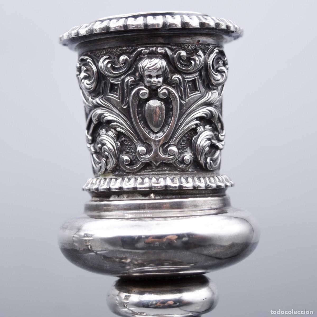 Antig&uuml;edades: Plata - Candeleros con damas - Foto 10