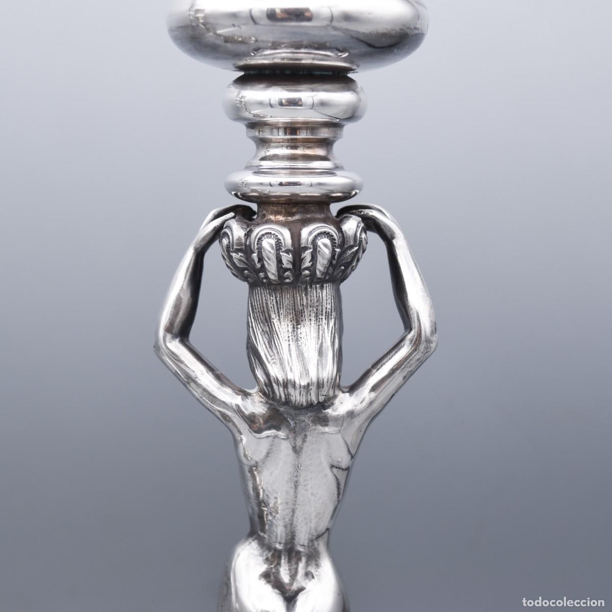 Antig&uuml;edades: Plata - Candeleros con damas - Foto 21