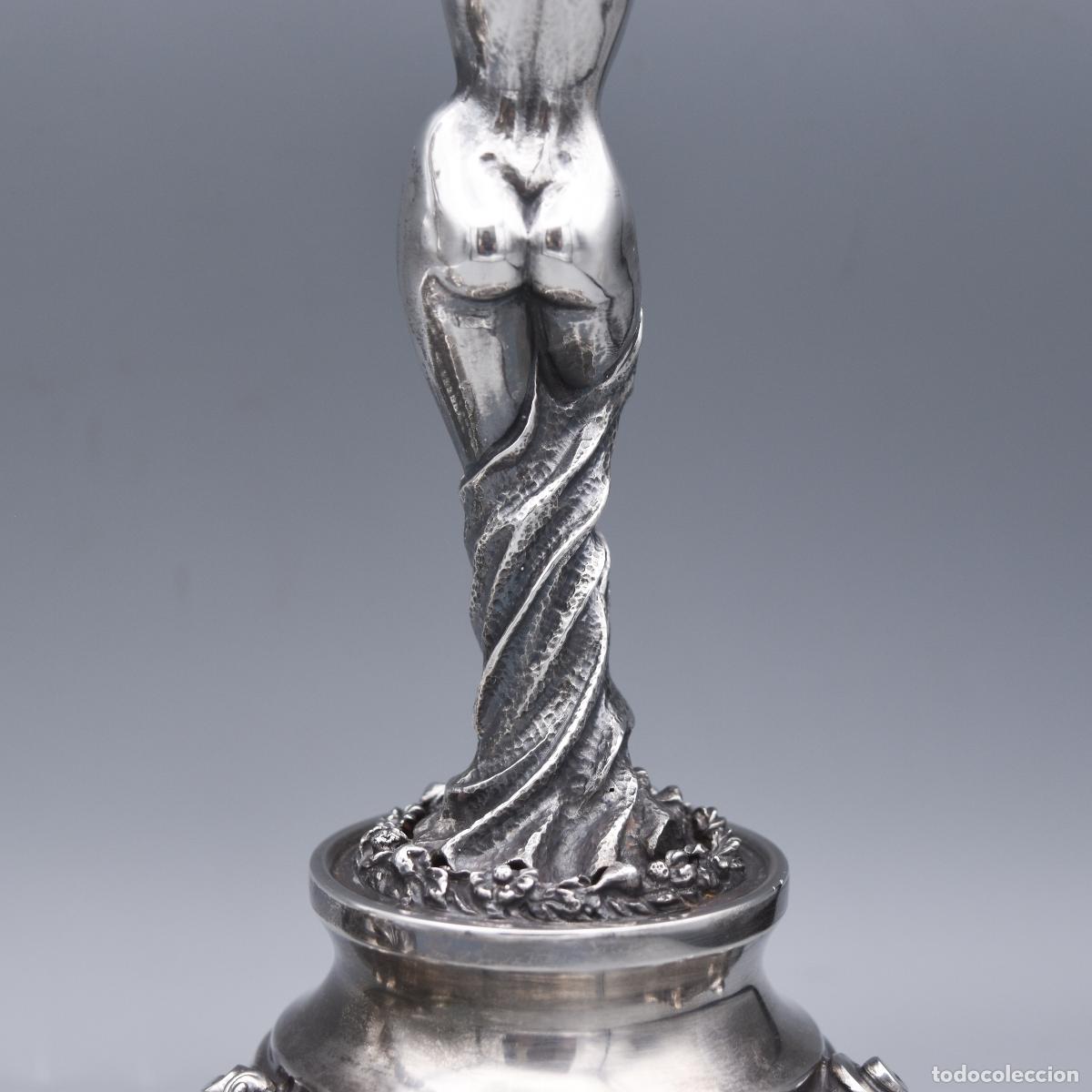 Antig&uuml;edades: Plata - Candeleros con damas - Foto 22