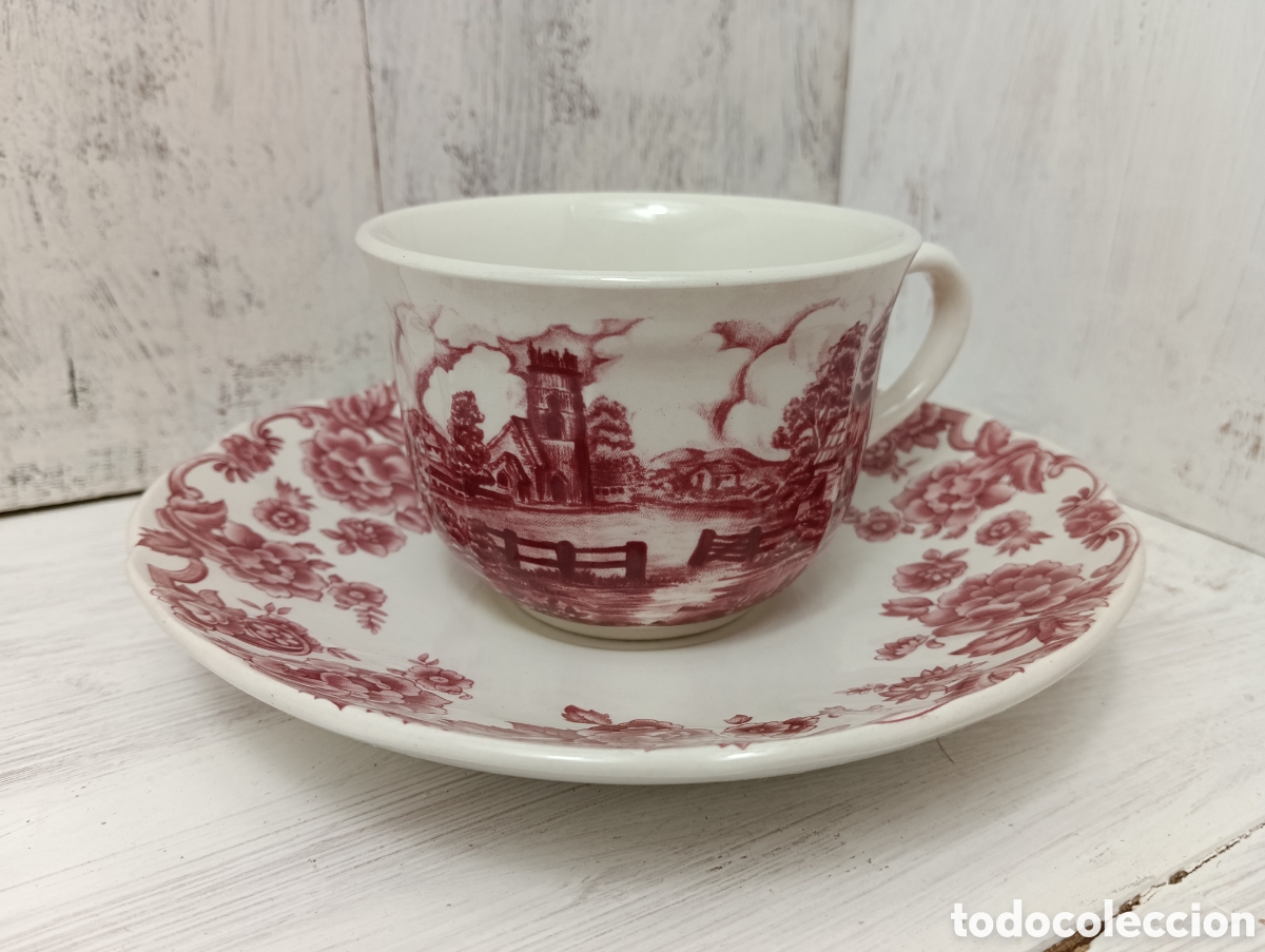 Antig&uuml;edades: Taza y Plato Loza San Claudio Progresi&oacute;n. Twilight. - Foto 2