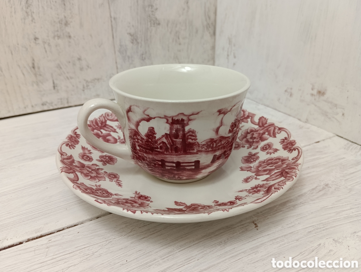 Antig&uuml;edades: Taza y Plato Loza San Claudio Progresi&oacute;n. Twilight. - Foto 3