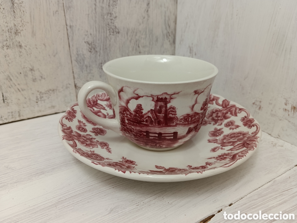Antig&uuml;edades: Taza y Plato Loza San Claudio Progresi&oacute;n. Twilight. - Foto 4