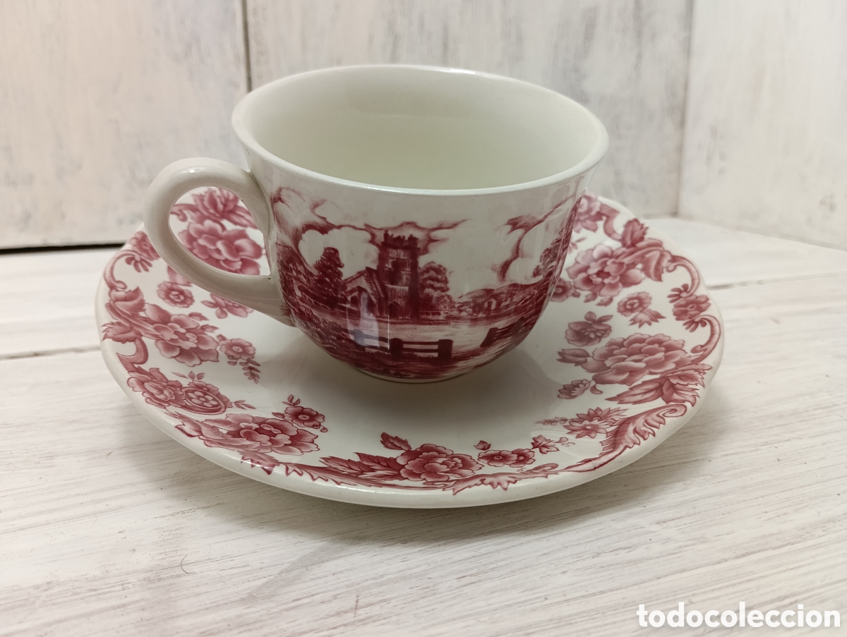 Antig&uuml;edades: Taza y Plato Loza San Claudio Progresi&oacute;n. Twilight. - Foto 5