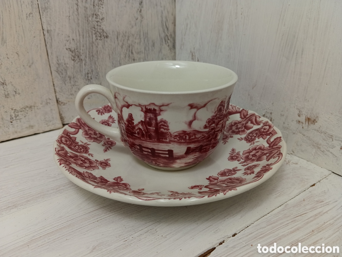 Antig&uuml;edades: Taza y Plato Loza San Claudio Progresi&oacute;n. Twilight. - Foto 9