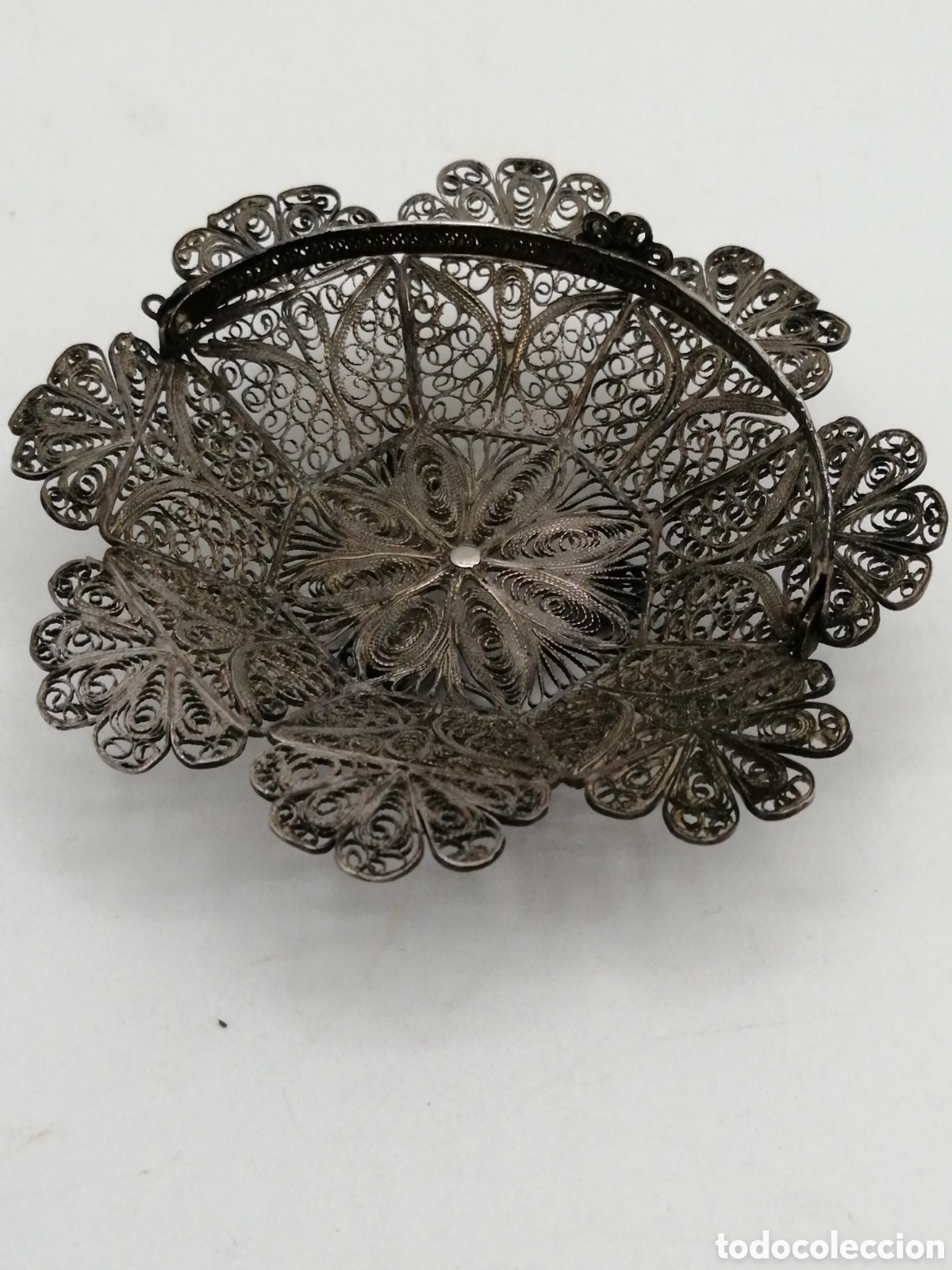 Antig&uuml;edades: Peque&ntilde;a cesta plata filigrana - Foto 1
