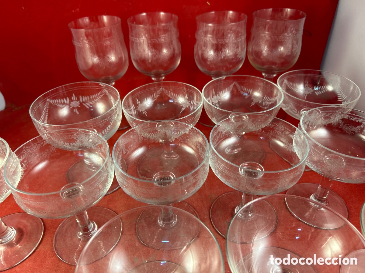 Antig&uuml;edades: LOTE DE VASOS DE CRISTAL - Foto 4