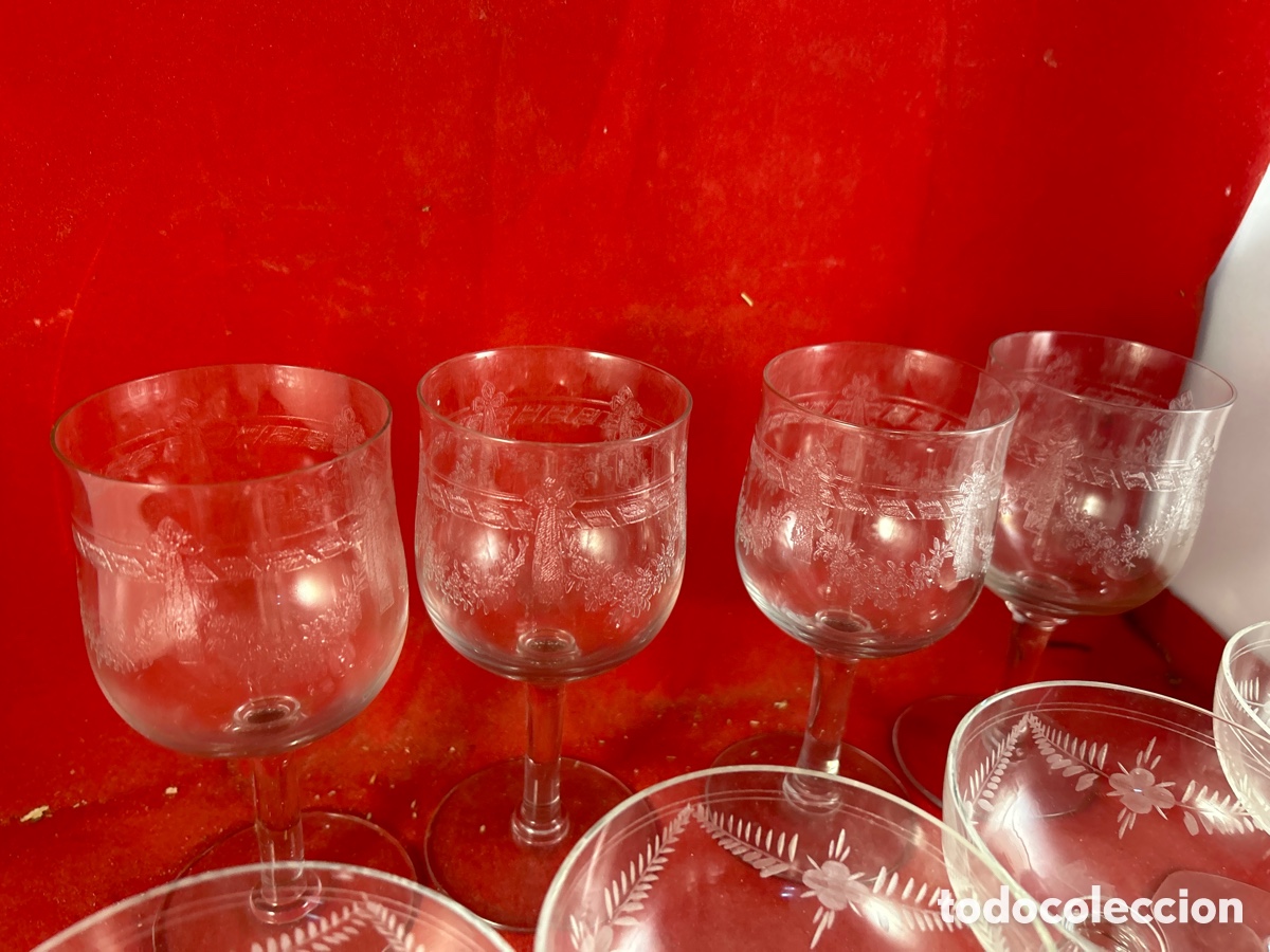 Antig&uuml;edades: LOTE DE VASOS DE CRISTAL - Foto 5