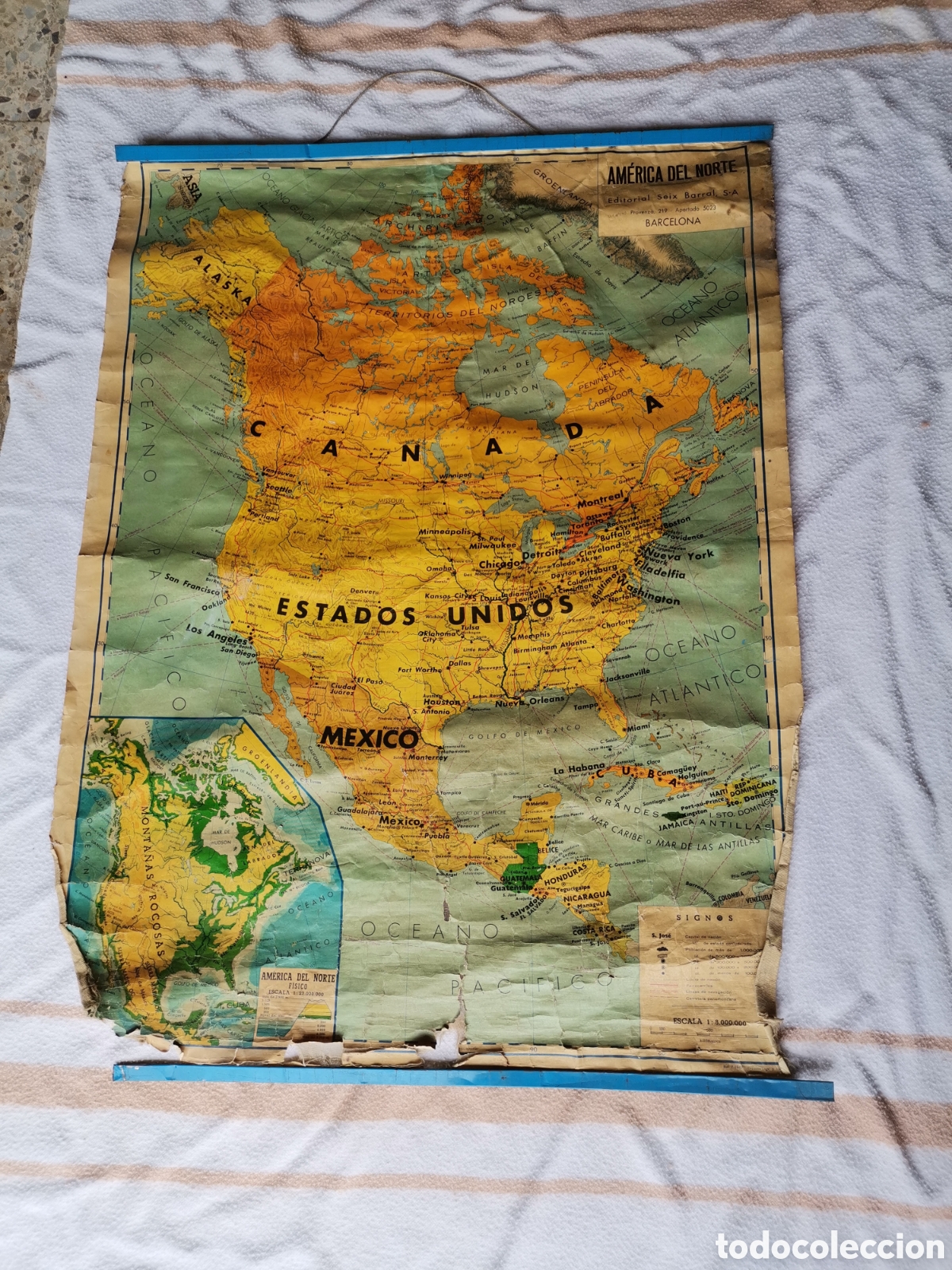 Antig&uuml;edades: Mapa america del norte seix barral