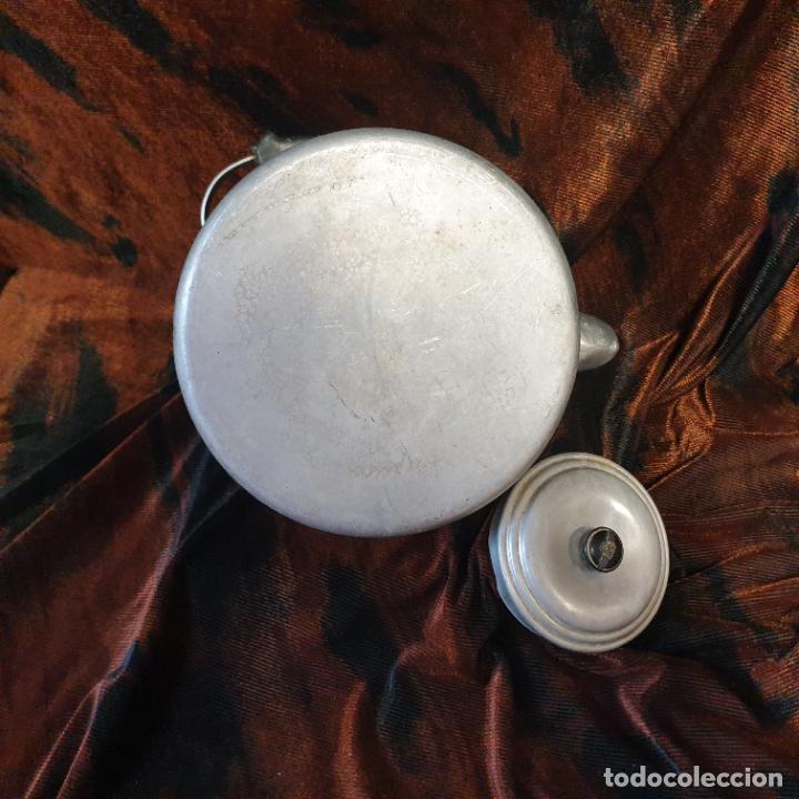 Antig&uuml;edades: ANTIGUA TETERA-CAFETERA DE ALUMINIO - Foto 4