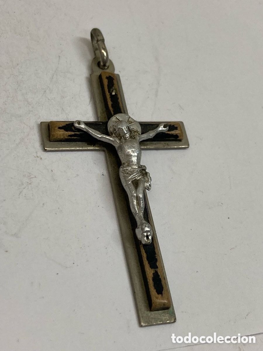 Antig&uuml;edades: Cruz de metal y madera C180 - Foto 1