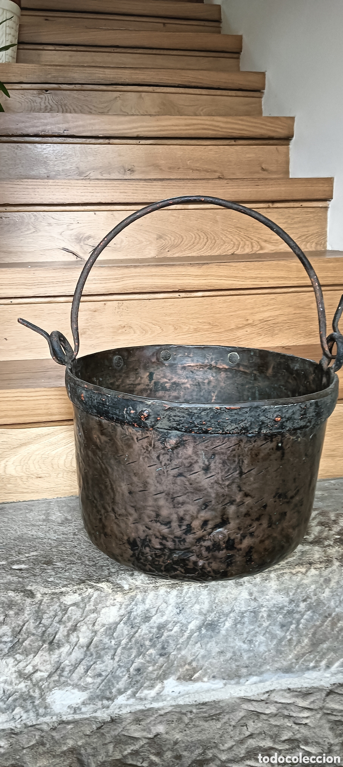 Antig&uuml;edades: Caldera olla cobre - Foto 2