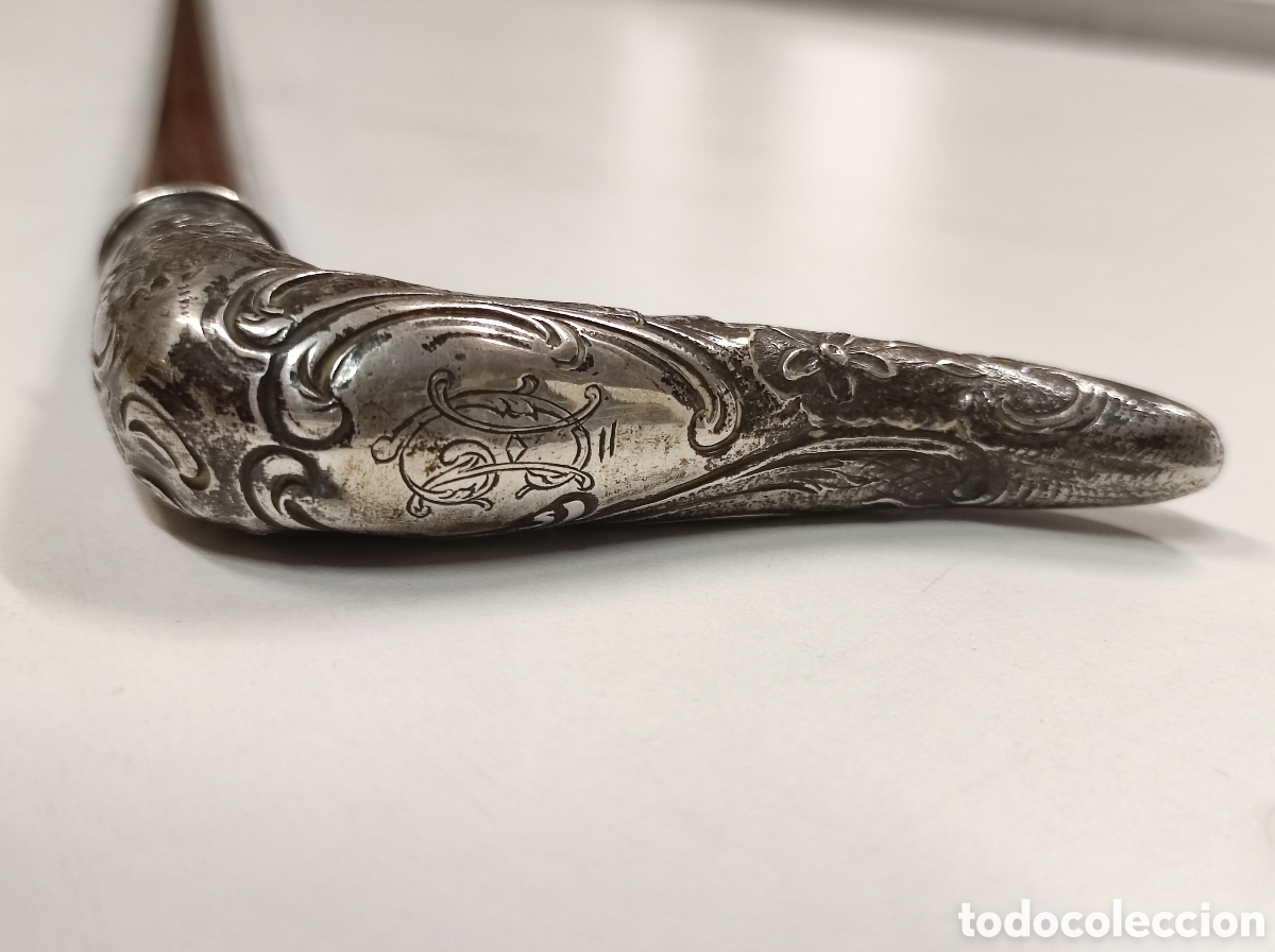 Antig&uuml;edades: Bast&oacute;n plata y caoba - Foto 6